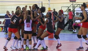 JAPAN HERE WE COME: Trinidad and Tobago’s women volleyballers celebrate victory against Costa Rica to book their spot at the World Championships next year. JAPAN HERE WE COME: Trinidad and Tobago’s women volleyballers celebrate victory against Costa Rica to book their spot at the World Championships next year.