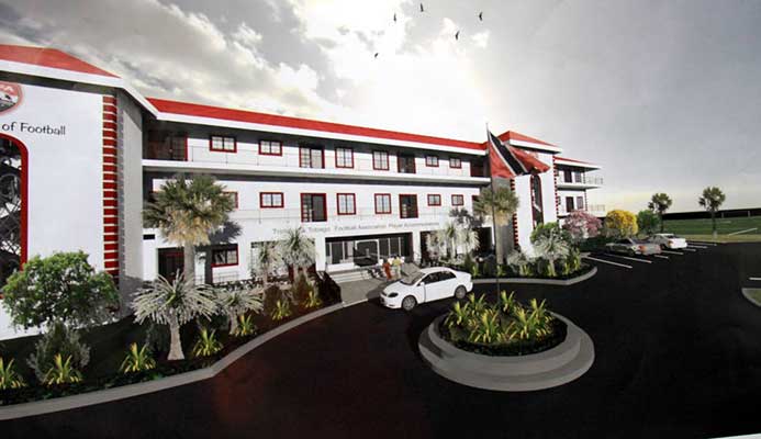 An artist’s depiction of what the new TTFA home in Couva is expected to look like by September next year.