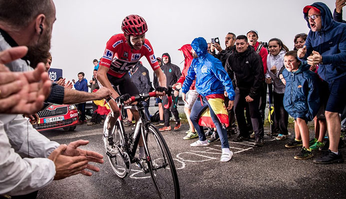  Froome in action during stage 17 of this year’s Vuelta. Photograph: Simon Gill/Action Plus via Getty Images