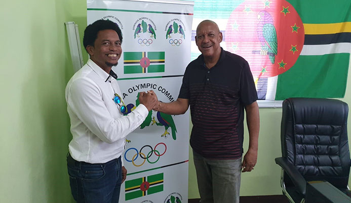 CANOC President Brian Lewis and Dominica Olympic Committee counterpart Billy Doctrove met in Roseau ©CANOC/DOC