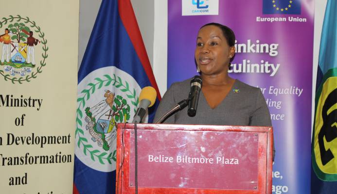 Ms Ann-Marie Williams, Deputy Programme Manager for Gender and Development addressing the opening of the workshop.