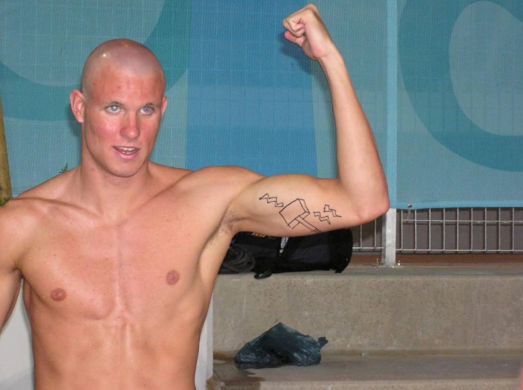 George Bovell III, showing off the 'hammer of justice' -
