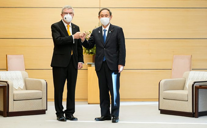 IOC President Thomas Bach met Japanese Prime Minister Yoshihide Suga in Tokyo today ©IOC