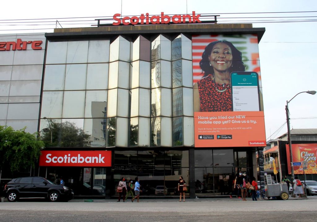 File photo: Scotiabank branch on Independence Square, Port of Spain.