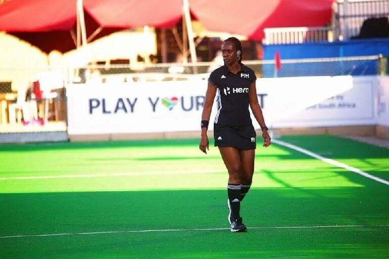 IN CHARGE: Trinidad and Tobago's FIH Grade one-certified umpire Ayanna Mc Clean carries the whistle at an FIH World Hockey League event, last year.