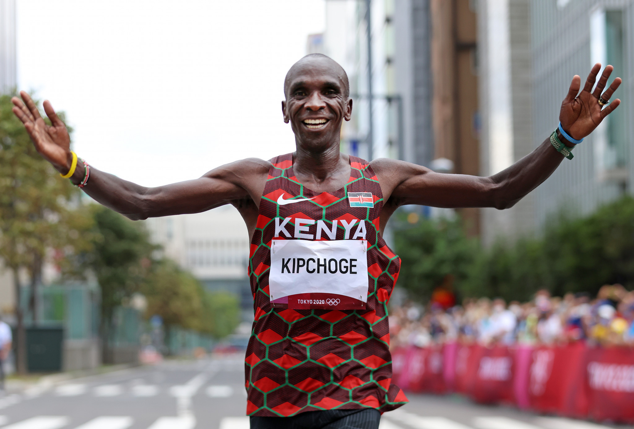 Eliud Kipchoge defended his men's marathon Olympic title, continuing Kenya's dominance of the long distance events ©Getty Images
