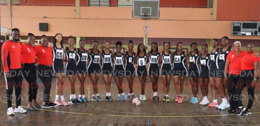 Coaches and members of the TT Under-21 netball team during their media day at the St Paul Street Gymnasium at St Paul Street, Port of Spain on June 19. - Photo by Faith Ayoung (Image obtained at newsday.co.tt)