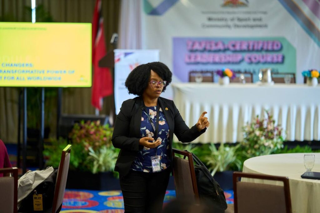 The Association for International Sport for All's (TAFISA) senior manager Game Mothibi speaks during the launch of the Certified Leadership Courses, at the Hilton Trinidad and Conference Centre, St Ann's on July 8, 2024. - Ministry of Sport and Community Development (Image obtained at newsday.co.tt)