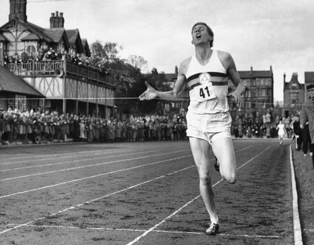 Roger Bannister’s target existed in the realms of the fantastical until his extraordinary run in Oxford in 1954. Photograph: AP (Image obtained at theguardian.com)