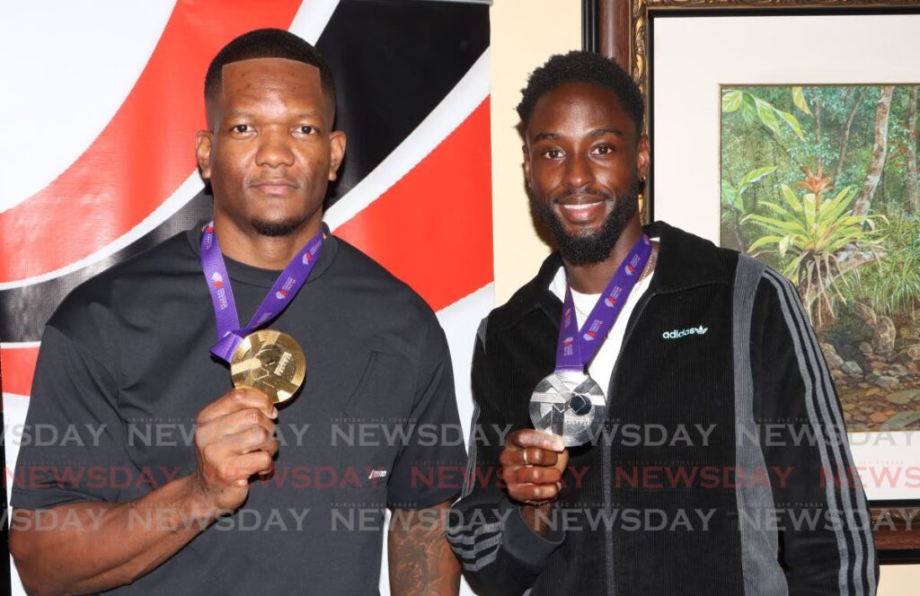 TT's Jereem 'The Dream' Richards is welcomed home by members of his Abilene Wildcats Club, at the Piarco International Airport on September 22. (Image obtained at newsday.co.tt)