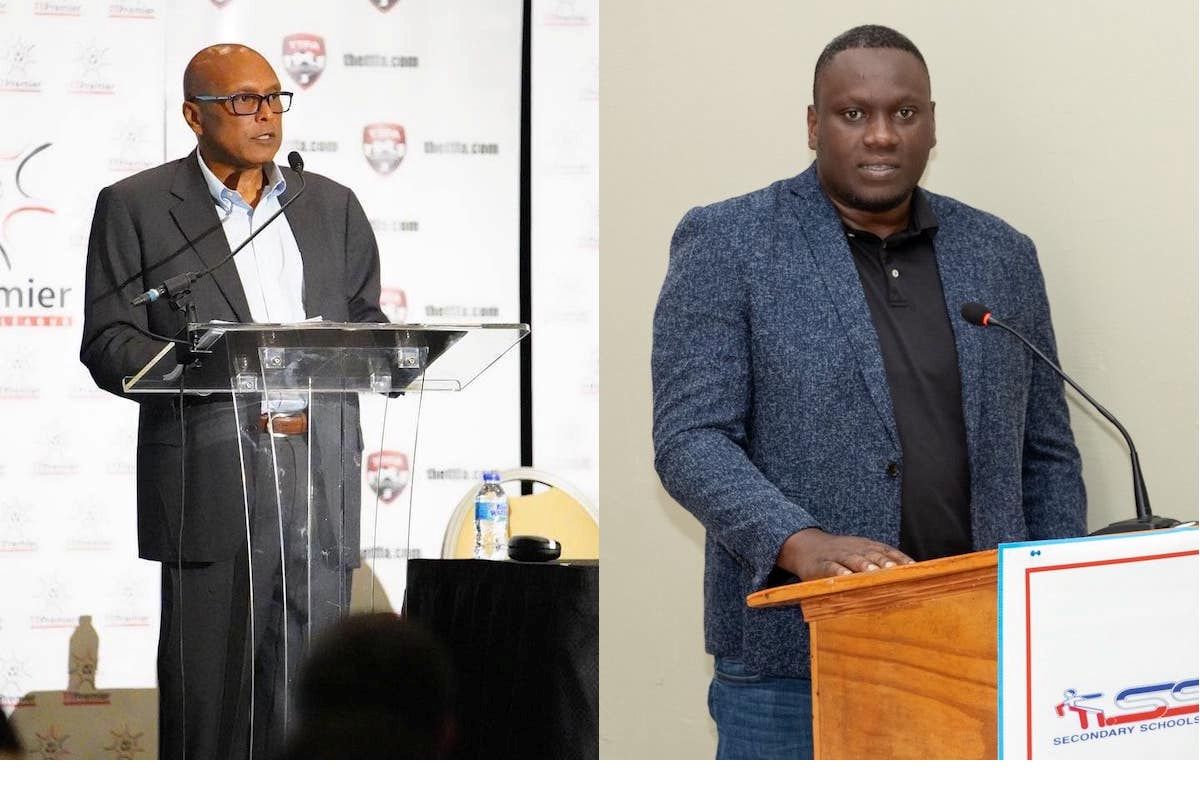 TTFA’s presidential candidates Colin Wharfe and Kieron Edwards  Courtesy SocaWarriors.net (Image obtained at guardian.co.tt)