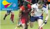 T&T’s Mickell Pierre, left, scored the equaliser for the national team against Mexico in the semifinals of the men’s hockey competition at the CAC Games in Barranquilla, Colombia, yesterday after the scores were tied 1-1 at the end of regulation. T&T went under to Mexico, 4-2 in a penalty-strokes shoot-out. T&T’s Mickell Pierre, left, scored the equaliser for the national team against Mexico in the semifinals of the men’s hockey competition at the CAC Games in Barranquilla, Colombia, yesterday after the scores were tied 1-1 at the end of regulation. T&T went under to Mexico, 4-2 in a penalty-strokes shoot-out.
